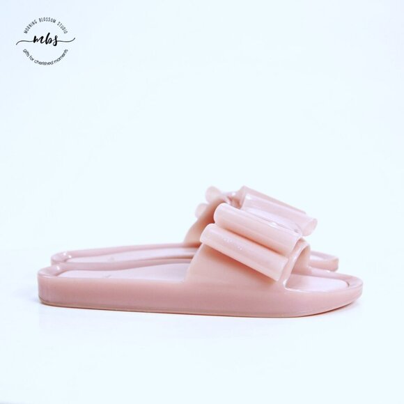 Melissa Shoes - Melissa Beach Bow Jelly Slides Light Pink Women US 8 EU 39